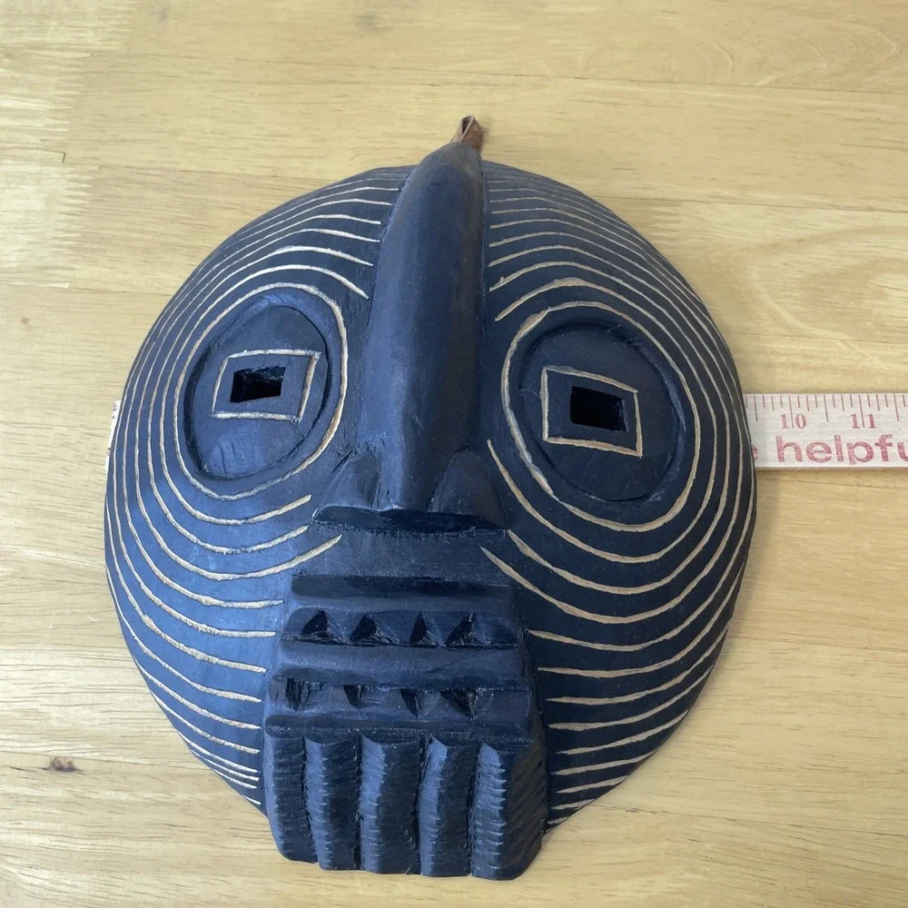Mask in wood Mask wall Decration size L 11''xW 9''xD 3'' event
